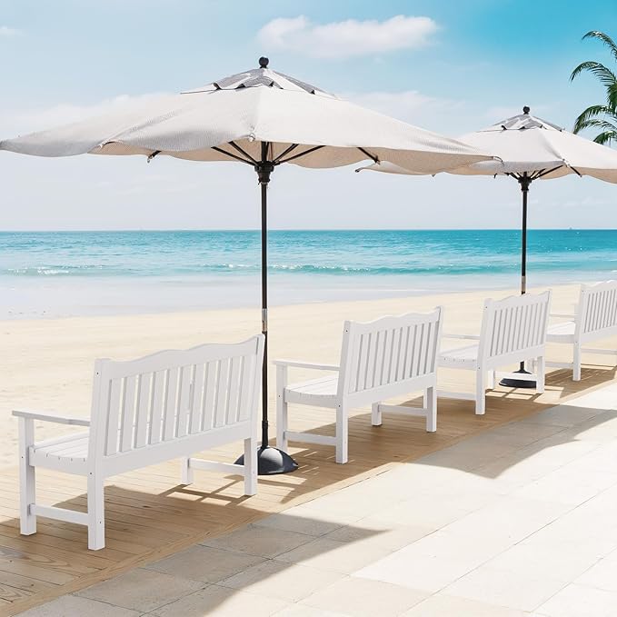 Stoog 2-Person Outdoor Bench, All-Weather HIPS Plastic Garden Bench - Image 7