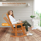 VINGLI Heavy Duty 600 LBS Outdoor Wooden Rocking Chair - Image 4