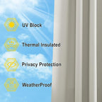 NICETOWN Outdoor Curtains for Patio Waterproof, Rustproof Grommet Room - Image 5