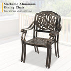 VINGLI 5-Piece Outdoor Patio Dining Set, Cast Aluminum All-Weather Outdoor - Image 4