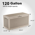 120 Gallon Resin Deck Box, Lockable Patio Outdoor Storage Box - Image 7