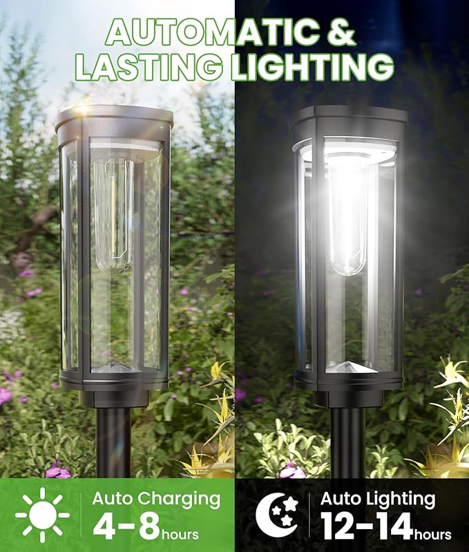 Bright Solar Pathway Lights, 2 Pack Solar Lights Outdoor Waterproof IP65 - Image 5