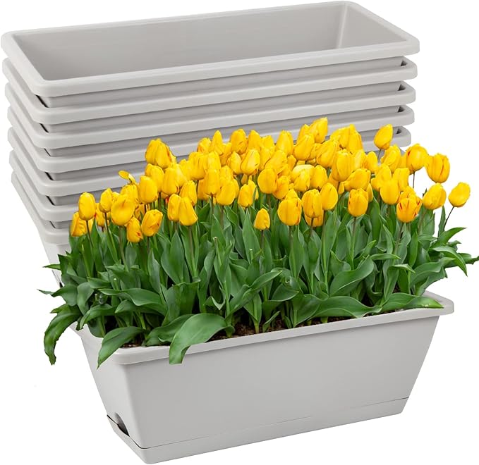 8pcs Window Box Planter, 17 Inches Flower Window Boxes, Rectangle Planters Box by Hananojia