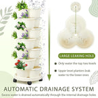 Umigy 2 Set Ivory 2 Set of 7 Tier Stackable Vertical Planters - Image 4
