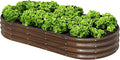 SnugNiture 6x3x1ft Raised Garden Bed Kit, Outdoor Oval Metal Garden Planter by snugniture