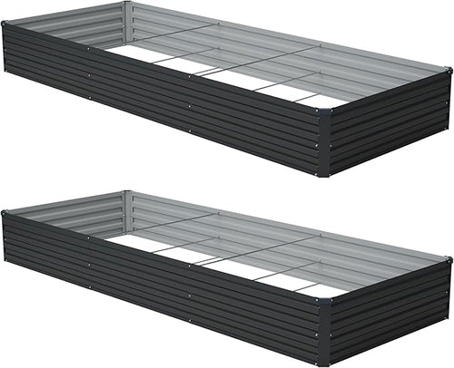 12x4x1 ft Galvanized Raised Garden Bed, Outdoor Planter Box Metal Patio Kit by Zunatu
