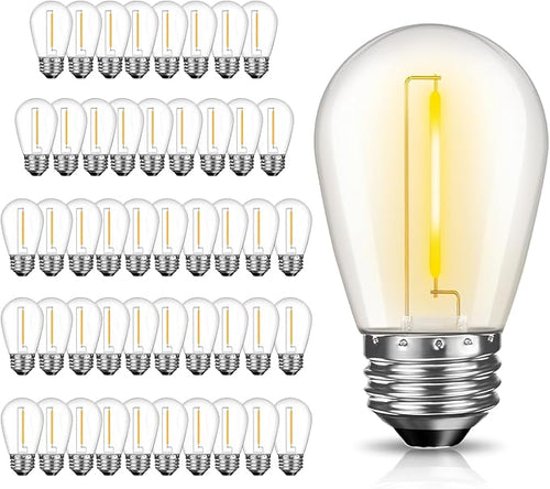 48 Pack LED S14 Replacement Light Bulbs, Shatterproof Outdoor 1 Watt to Replace by GvvooHome