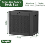 EasyUp 30 Gallon Resin Deck Box, Patio Outdoor Deck Box - Image 2