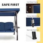 HOMREST 3 Seat Outdoor Porch Swing - Image 3