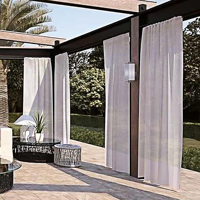SpaceDresser Waterproof Outdoor Sheer Curtains - Image 2