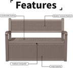 80 Gallon Outdoor Storage Bench Deck Box Waterproof Lockable, Outdoor Storage - Image 6