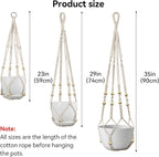 USLAI Macrame Plant Hanger Indoor Outdoor, Fits 4 to 15 Inch Pots, Strong - Image 8