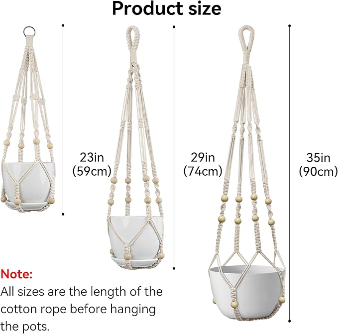 USLAI Macrame Plant Hanger Indoor Outdoor, Fits 4 to 15 Inch Pots, Strong - Image 8