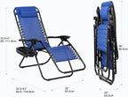 Nazhura Set of 2 Relaxing Recliners Patio Chairs Adjustable Steel Mesh Zero - Image 3