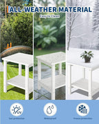 GarveeLife Outdoor Side Table 2-Tier, 18 in HDPE All Weather Resistant Patio - Image 5