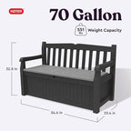 Keter Solana 70 Gallon Storage Bench Deck Box - Image 3