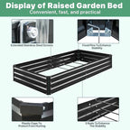 2 Pack 6×3×1ft Galvanized Metal Raised Garden Bed, Metal Planter Kit Box Outdoor - Image 3