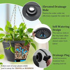 Hanging Planters 10 Inch, Self Watering Hanging Basket - Image 3