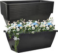 QPEY Window Box Planter, 10 Pack 17 Inch Plastic Flower Box by QPEY