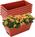 Window Box Planter, 7 Pack Plastic Vegetable Flower Planters Boxes 17 Inches by CHUKEMAOYI