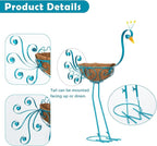 Set of 2 Blue Peacock Outdoor Planters - Image 4