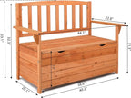 Outvita Outdoor Wood Storage Bench, Wooden Large Deck Box - Image 2