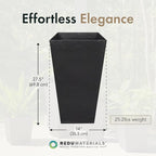 Tierra Verde 2-Pack Indoor & Outdoor Self-Watering Square Planters - Image 5
