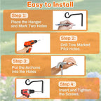 Plant Hangers Outdoor 4 Pack 10 Inch Metal Hanging Plant Bracket Metal Hanging - Image 5