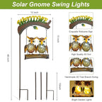 HONGLAND Solar Lights Outdoor Decor, Owl Swing Garden Decor, Owl Gifts - Image 4