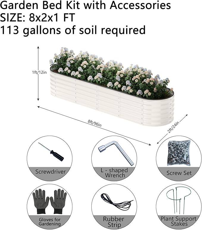 Galvanized Metal Planter Round Raised Garden Bed Kit - Image 2