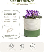 Self Watering Pots for Indoor Plants, 6 Inch Ceramic Self Watering Plant Pot - Image 2