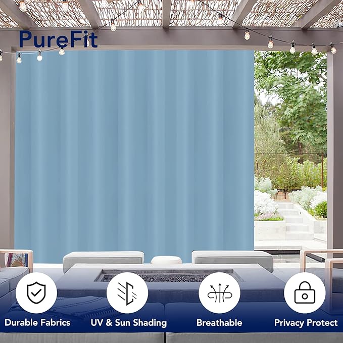 PureFit Outdoor Curtains for Patio Waterproof Weatherproof, UV and Fade - Image 3