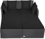 Tangkula Outdoor Rattan Daybed, Wicker Furniture - Image 8
