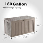 EasyUp 180 Gallon Outdoor Deck Box Waterproof, UV Resistant Resin Outdoor - Image 2