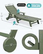 SERWALL Patio Chaise Lounge Chair Set of 2, Poly Lounge Chair - Image 2