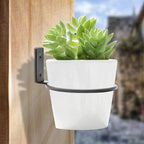 2 Pack 8 inch Flower Pot Holder Ring, Flower Pot Holder Ring Wall Mounted Set - Image 2