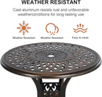 30.31" Outdoor Patio Dining Table, Cast Aluminum Patio Bistro Table, Round - Image 5