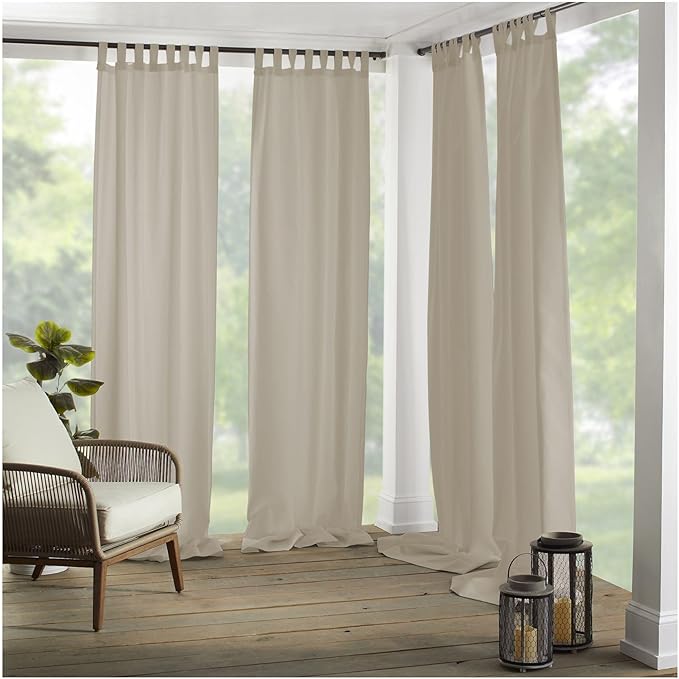 Elrene Home Fashions Matine Weatherproof Tab-Top Indoor/Outdoor Solid Color by ElreneHomeFashions