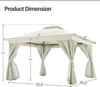 LAUSAINT HOME Semi-Permanent Outdoor Patio Gazebo 12'x12', Heavy Duty Party - Image 9