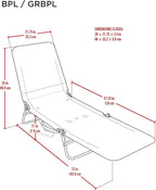 Rio Beach Portable Lay Flat Folding Backpack Beach Lounge Chair - Image 3