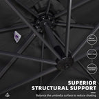 PURPLE LEAF 10' X 13' Patio Umbrella Outdoor Cantilever Rectangle Umbrella - Image 5