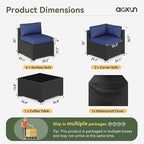 Aoxun 7 Piece Patio Furniture Set Wicker Rattan Patio Sectional Sofa Set - Image 2