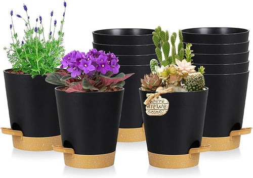 12 Pack 4 Inch Self Watering Plant Pots by zople