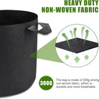 5-Pack 5 Gallon Plant Grow Bags, Heavy Duty Aeration Fabric Pots - Image 5