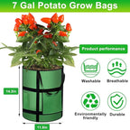 7 Gallon Potato Grow Bags with Viewing Window, 300G Nonwoven Garden Planting - Image 3