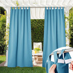 NICETOWN Outdoor Curtain for Patio Waterproof, Thermal Insulated Detachable by NICETOWN