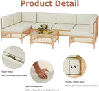 LYNSLIM Outdoor Patio Furniture Set, Wicker Outdoor Sectional Set, Boho Patio - Image 5