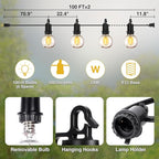 ZJOJO 200FT Outdoor String Lights, G40 Globe Outdoor Lights - Image 2