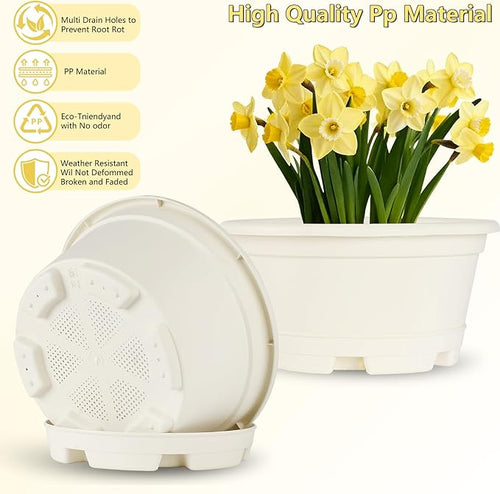 5 Packs 13 inch Plant Pot Modern Decorative Garden Pot - Image 2