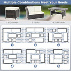 Tangkula 7 Pieces Wicker Patio Furniture Set, Rattan Sofa - Image 8